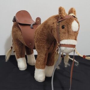 Plush Horse Toy with Saddle HollyHome 12" Stuffed Animal